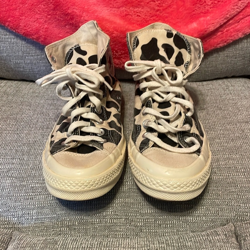 Cow print chuck taylors